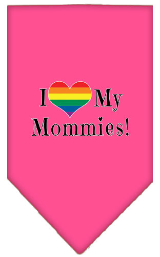 I heart my Mommies Screen Print Bandana Bright Pink Small